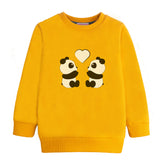 PANDA GIRLS ORANGE SHADE FLEECE SWEAT SHIRT