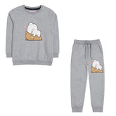 MILK & MOCHA JUNIOR GIRLS GREY HEADER COLOR TRACK SUIT