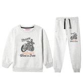 MOTORCYCLE JUNIOR BOY OATMEAL COLOR TRACK SUIT