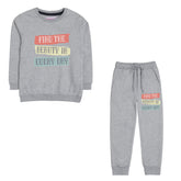 FIND THE BEAUTY JUNIOR GIRLS GREY HEADER COLOR TRACK SUIT