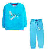 SKY BLUE COLOR THANK YOU GIRLS TERYY FABRIC TRACK SUIT