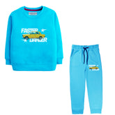 FASTER DANGER JUNIOR BOY SKY BLUE TERYY FABRIC TRACK SUIT