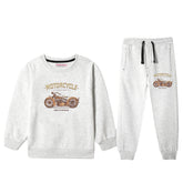 MOTORCYCLE JUNIOR BOY TRACK SUIT OATMEAL COLOR