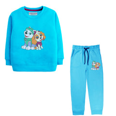 PAW SKY BLUE COLOR GIRLS TERYY FABRIC TRACK SUIT