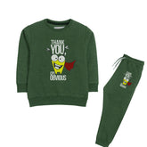 THANK YOU JUNIOR BOY ARMY COLOR FLEECE TRACK SUIT