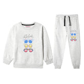 CHILLUM JUNIOR GIRLS OATMEAL COLOR FLEECE TRACK SUIT