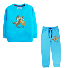 CHIP & DALE SKY BLUE COLOR GIRLS TERYY FABRIC TRACK SUIT