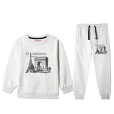 TREASURES JUNIOR BOY OATMEAL COLOR TRACK SUIT
