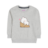 MILK & MOCHA GIRLS OATMEAL SHADE FLEECE SWEAT-SHIRT