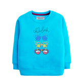 CHILLUM GIRLS SKY BLUE SHADE TERYY FABRIC SWEAT-SHIRT