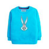 BUG BUN GIRLS SKY BLUE SHADE TERYY FABRIC SWEAT-SHIRT