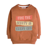 FIND THE BEAUTY LIGHT BROWN GIRLS LONG SLEEVE SWEAT-SHIRT