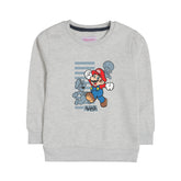 SUPER MARIO OATMEAL BOYS LONG SLEEVE SWEAT-SHIRT