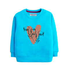 HEART GIRLS SKY BLUE SHADE TERYY FABRIC SWEAT-SHIRT