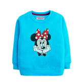MINNIE GIRLS SKY BLUE SHADE TERYY FABRIC SWEAT-SHIRT