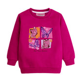 FOUR BUTTERFLIES RED GIRLS LONG SLEEVE SWEAT-SHIRT