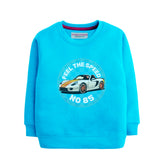 Feel The Speed Sky Blue Color Boys TERYY FABRIC Sweat-Shirt