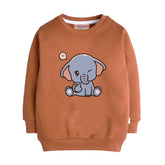 BABY ELEPHANT LIGHT BROWN GIRLS LONG SLEEVE SWEAT-SHIRT