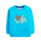 LOVE GIRLS SKY BLUE SHADE TERYY FABRIC SWEAT-SHIRT