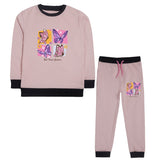 BUTTERFLY PINK COLOR GIRLS TERRY TRACK SUIT