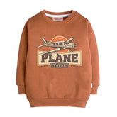 PLANE LIGHT BROWN COLOR BOYS LONG SLEEVE SWEAT-SHIRT