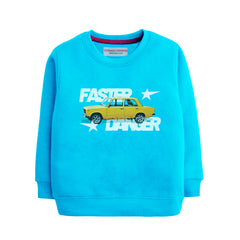 FASTER DANGER SKY BLUE COLOR BOYS TERYY FABRIC SWEAT-SHIRT
