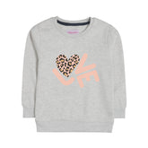 LOVE GIRLS OATMEAL SHADE FLEECE SWEAT-SHIRT