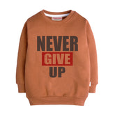 NEVER GIVE UP LIGHT BROWN GIRLS LONG SLEEVE SWEAT-SHIRT