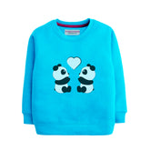PANDA GIRLS SKY BLUE SHADE TERYY FABRIC SWEAT-SHIRT