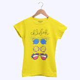 DIGITAL PRINTED CHIL FISH JUNIOR CANARY YELLOW COLOR GIRLS T.SHIRT
