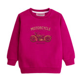 MOTORCYCLE RED COLOR BOYS LONG SLEEVE FLEECE SWEAT-SHIRT