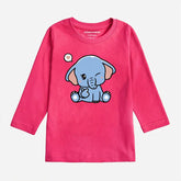 BABY ELEPHANT PARADISE PINK GIRLS LONG SLEEVE T-SHIRT