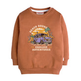 BEACH BOUND LIGHT BROWN COLOR BOYS LONG SLEEVE FLEECE SWEAT-SHIRT