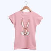 DIGITAL PRINTED BUG BUNNY JUNIOR TICKLED PINK COLOR GIRLS T.SHIRT