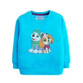 PAW GIRLS SKY BLUE SHADE TERYY FABRIC SWEAT-SHIRT