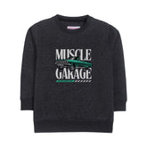 MUSCLE GARAGE CHARCOAL BOYS LONG SLEEVE SWEAT-SHIRT