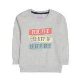 FIND THE BEAUTY GIRLS OATMEAL SHADE FLEECE SWEAT-SHIRT