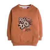 LOVE LIGHT BROWN GIRLS LONG SLEEVE SWEAT-SHIRT