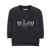 RALPH POLO CHARCOAL BOYS LONG SLEEVE SWEAT-SHIRT