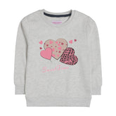SWEET TIME GIRLS OATMEAL SHADE FLEECE SWEAT-SHIRT