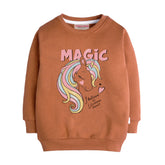 Magic Light Brown Girls Long Sleeve Sweat-Shirt