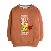 THANK YOU LIGHT BROWN COLOR BOYS LONG SLEEVE SWEAT-SHIRT