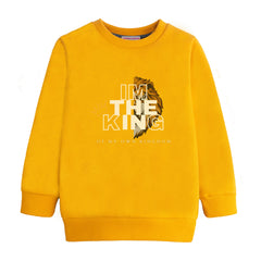 I'M KING PRINTED MUSTERED FLEECE SWEATSHIRT