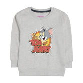 TOM AND JERRY GIRLS OATMEAL SHADE FLEECE SWEAT-SHIRT