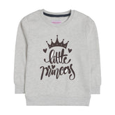 LITTLE PRINCESS GIRLS OATMEAL SHADE FLEECE SWEAT-SHIRT