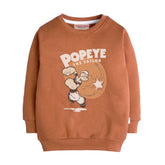 POPEYE LIGHT BROWN COLOR BOYS LONG SLEEVE SWEAT-SHIRT