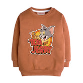 TOM & JERRY LIGHT BROWN GIRLS LONG SLEEVE SWEAT-SHIRT