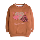 SWEET TIME LIGHT BROWN GIRLS LONG SLEEVE SWEAT-SHIRT