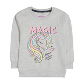 MAGIC GIRLS OATMEAL SHADE FLEECE SWEAT-SHIRT