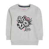 LOVE GIRLS OATMEAL SHADE FLEECE SWEAT-SHIRT